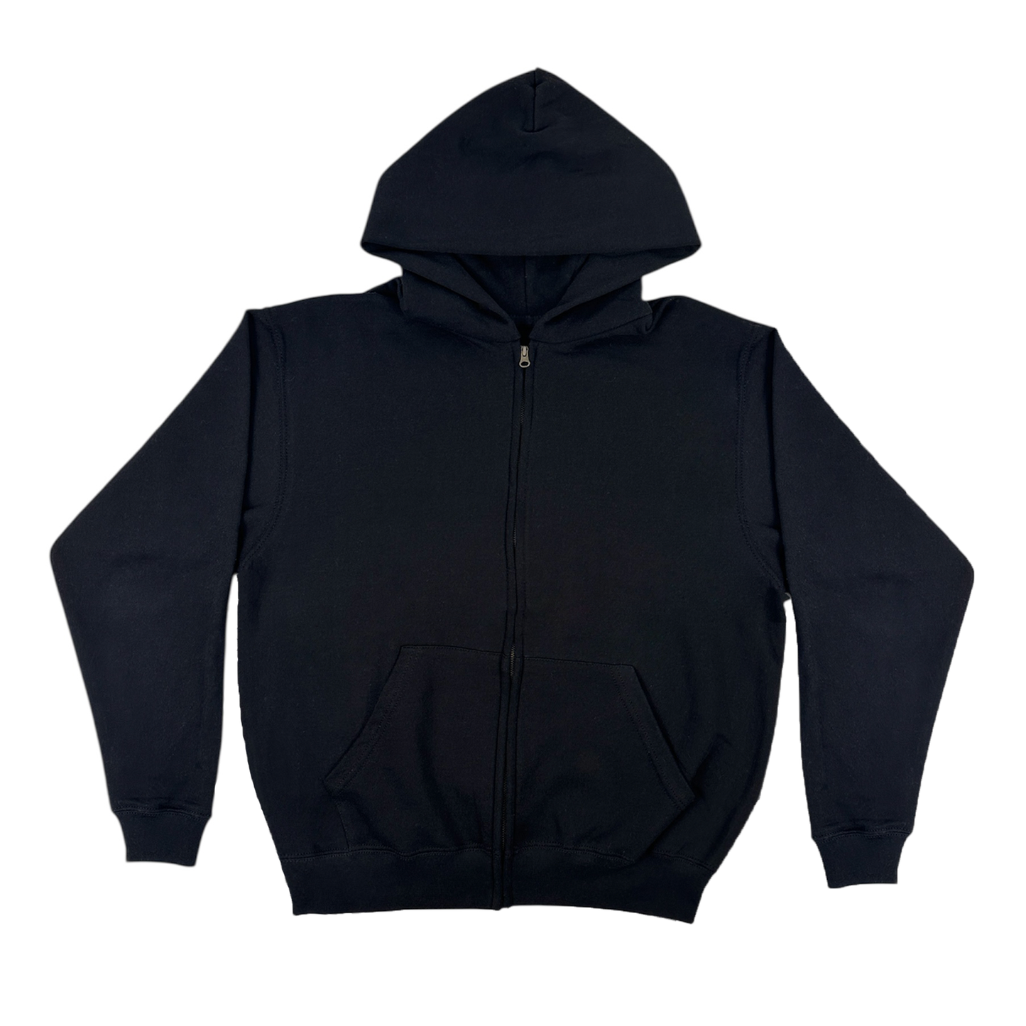 BLACK COTTON ZIP UP