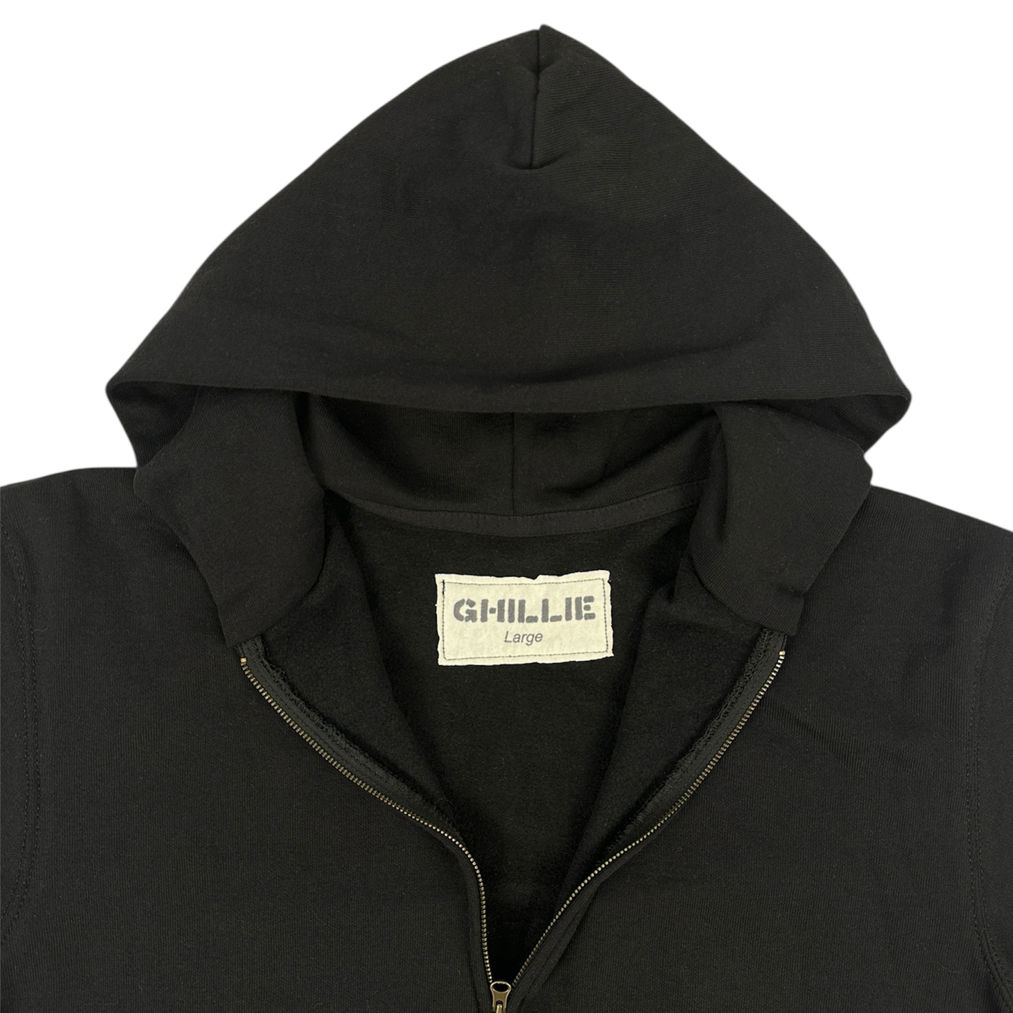 BLACK COTTON ZIP UP