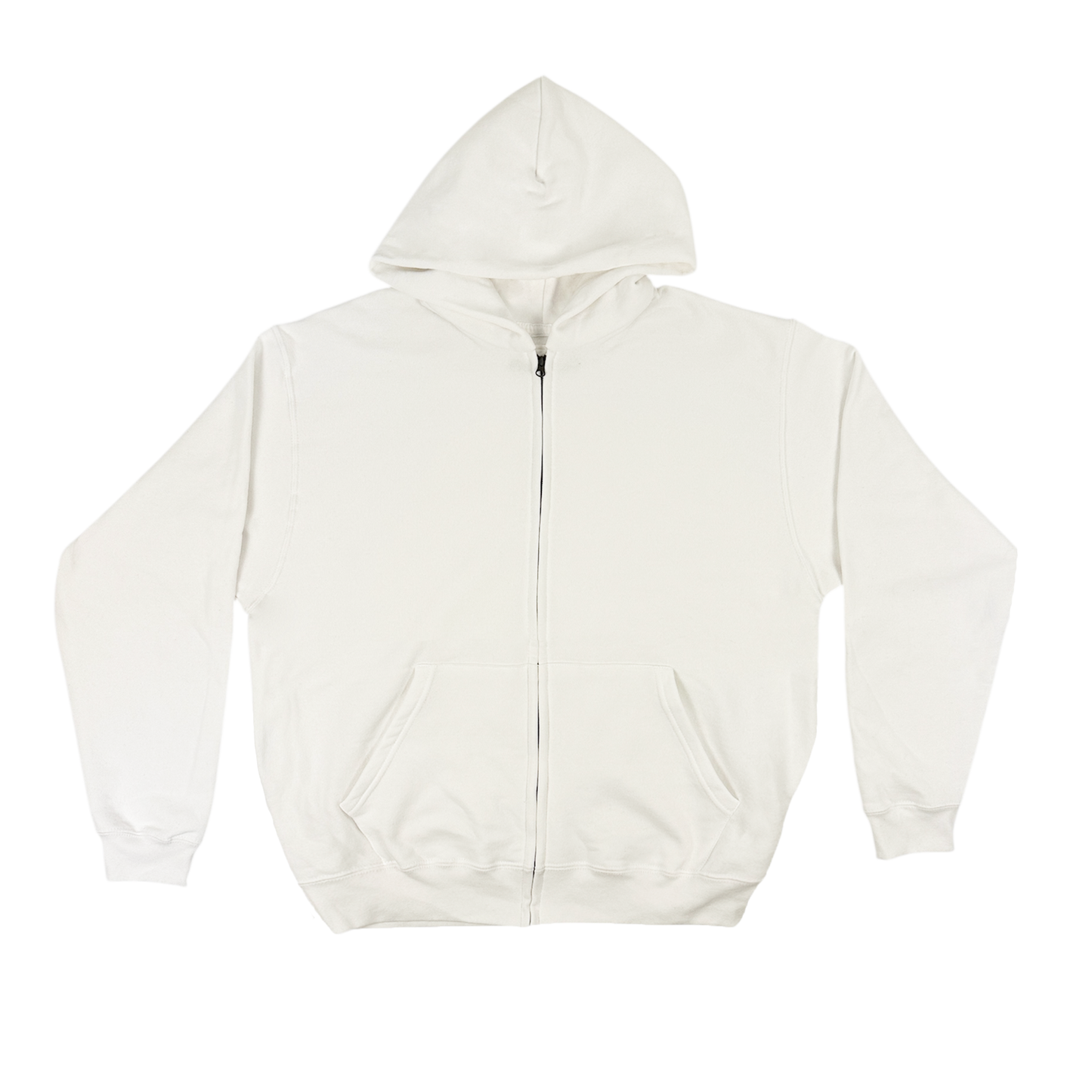 WHITE COTTON ZIP UP