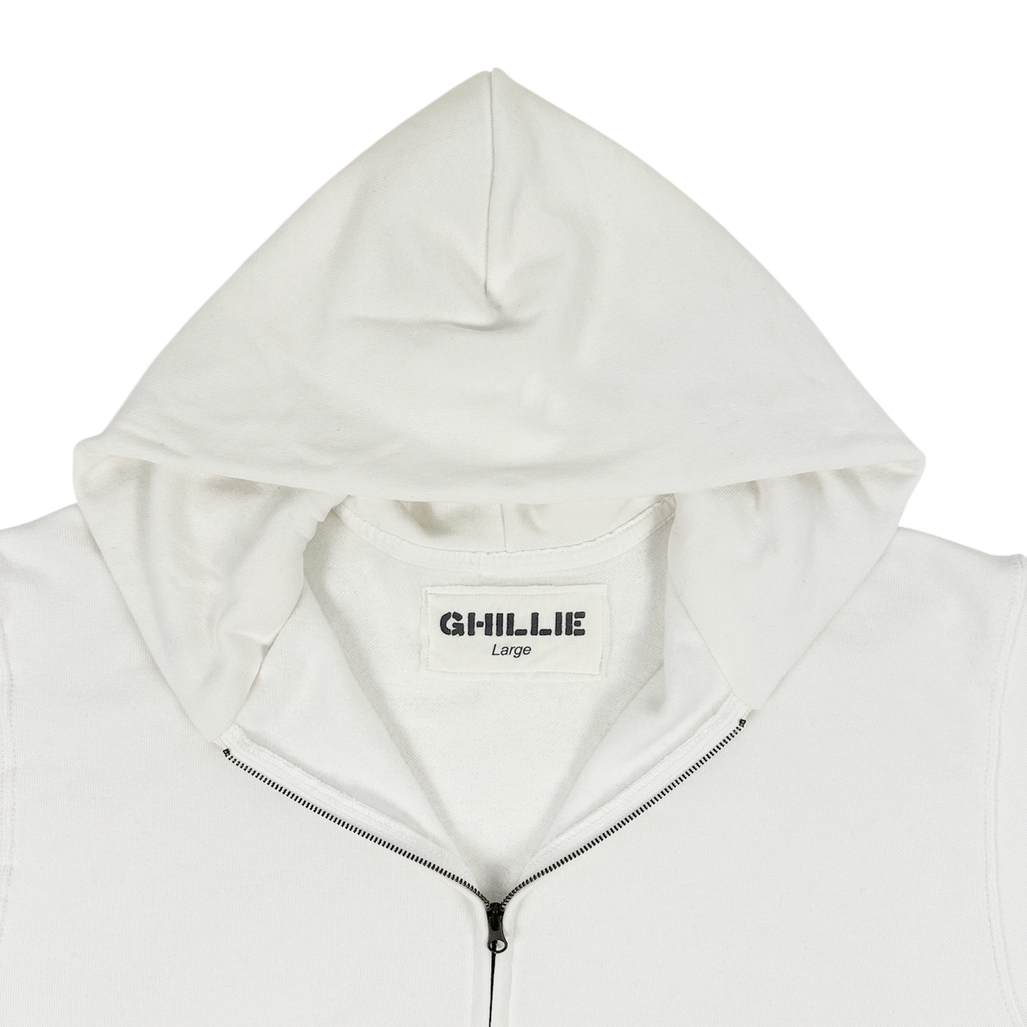WHITE COTTON ZIP UP