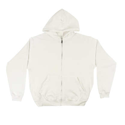 WHITE COTTON ZIP UP